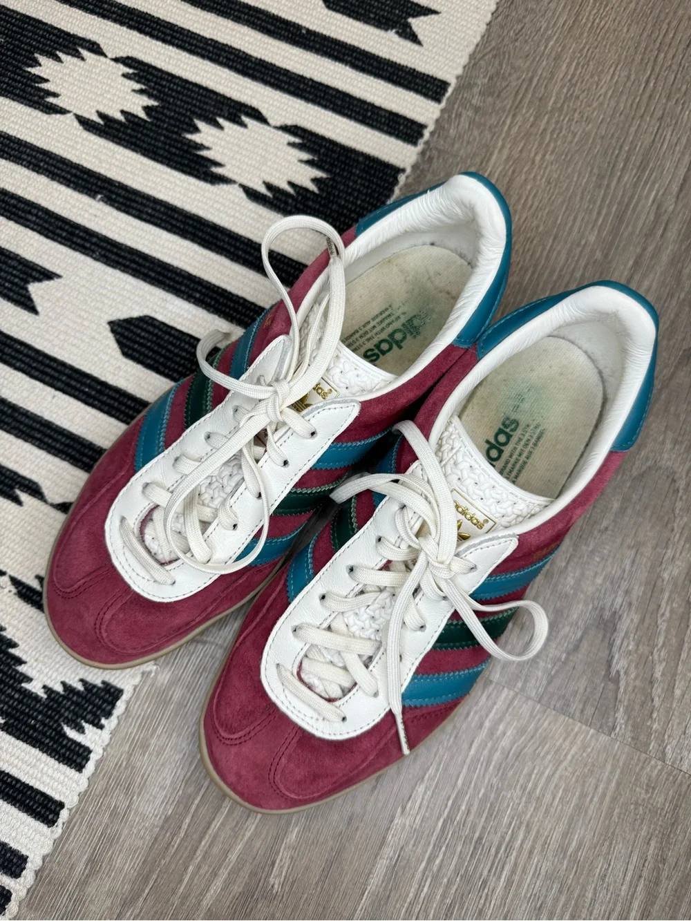 Adidas Gazelle Indoor Collegiate Burgundy/Arctc Fusion/Collegiate Green Size 7.5